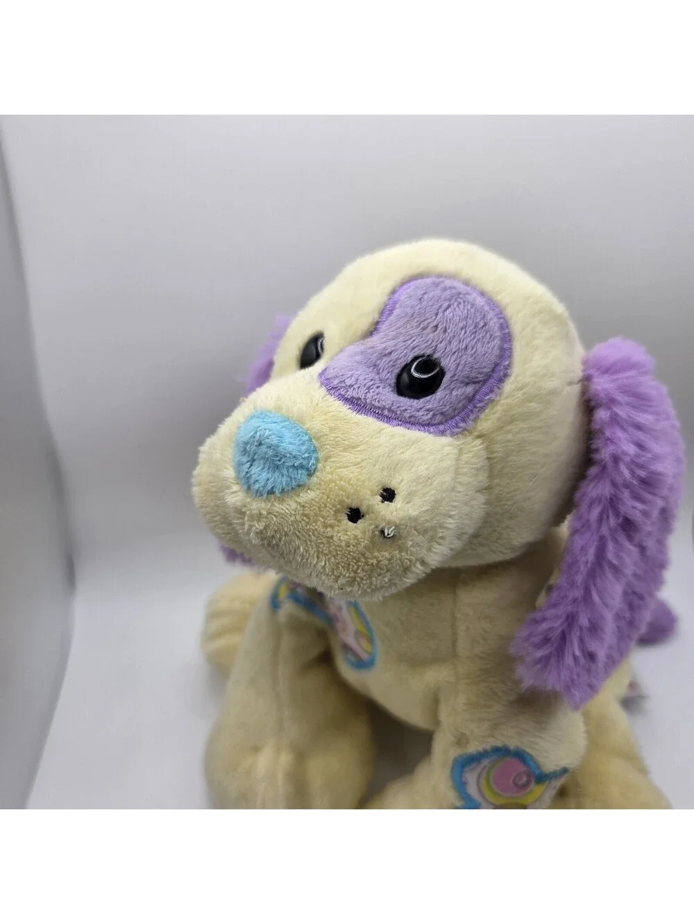 GANZ Webkinz Jelly Bean Puppy Plush HM474 Retired Yellow Purple 2008 No Code